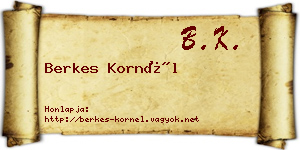 Berkes Kornél névjegykártya