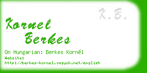 kornel berkes business card