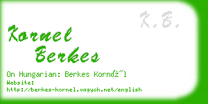 kornel berkes business card